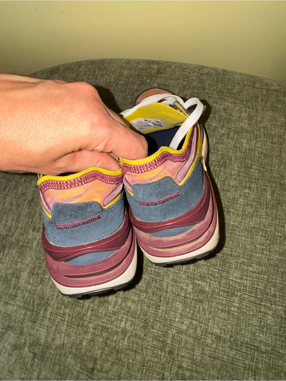 Nike Waffle One SE Sneakers - Dark Beetroot / Yellow Strike 7.5